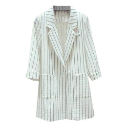 SKLS020  大量供應間條西裝外套  製造單排單鈕中長款薄款西裝外套  女西裝專門店    SKLS020  大量供應間條西裝外套  製造單排單鈕中長款薄款西裝外套  女西裝專門店